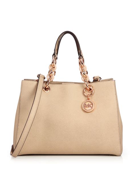 michael kors cindy medium saffiano leather satchel|Cindy Medium Saffiano Leather Dome Satchel .